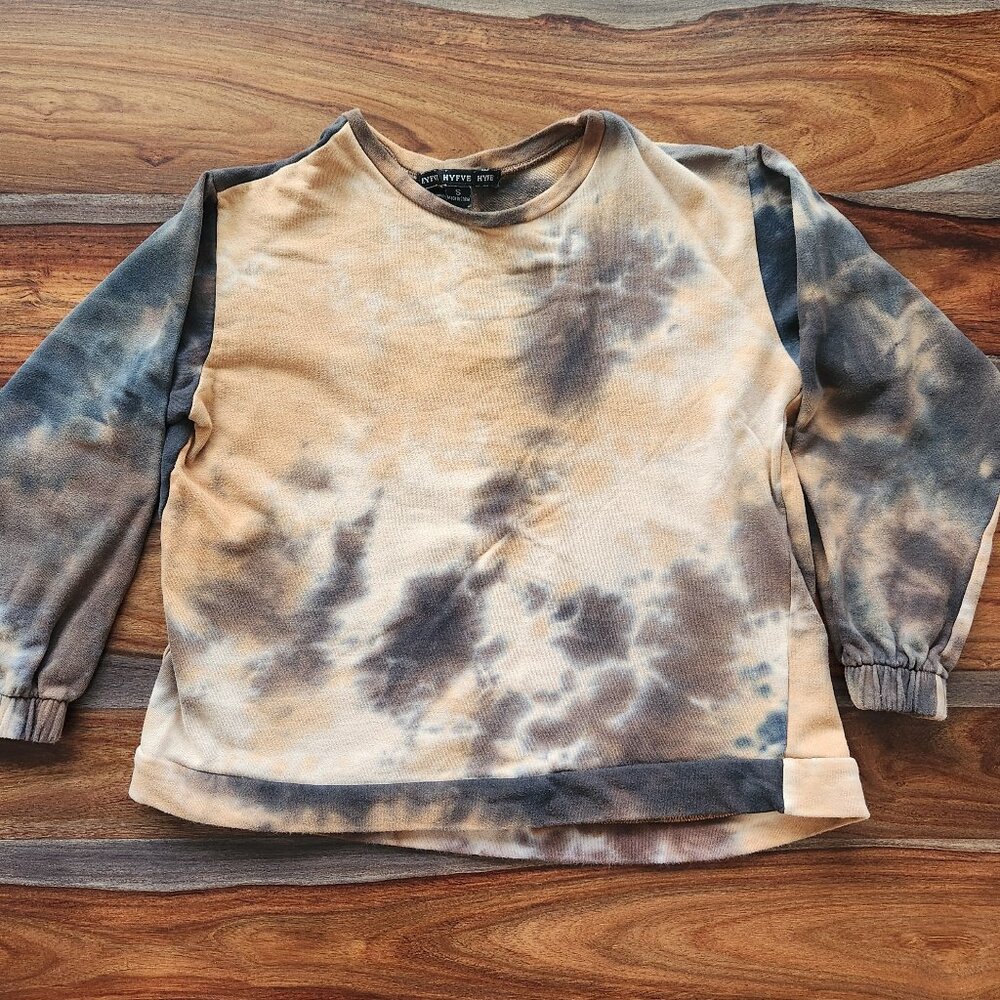 Cozy Comfy Tie Dye Sweatshirt HYFVE HYFVE HYFVE Ladies Small Gold Brown Black